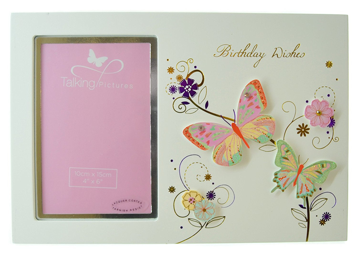 Talking Pictures Sorbet Collection 6" x 4" Photo Frame - Birthday Wishes - hanrattycraftsgifts.co.uk