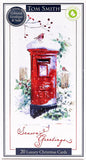 Tom Smith - Luxury Slim Postbox - Christmas Cards Multipack, Stunning Postbox Scene