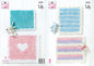 King Cole Tufty Knitting Pattern Baby Plain Striped or Heart Blanket (5830)