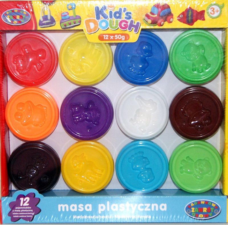NEW 12 POTS OF COLOURFUL PLAY DOUGH MODELLING CLAY 50g TUBS - hanrattycraftsgifts.co.uk