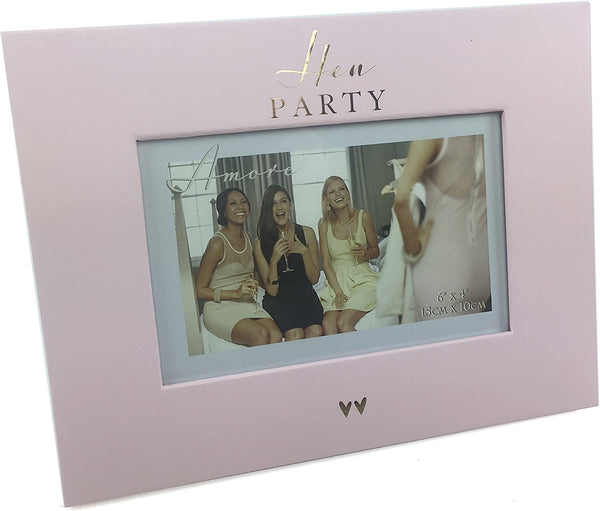 "Hen Party Bride To Be" photo album holds one 6" x 4" photo