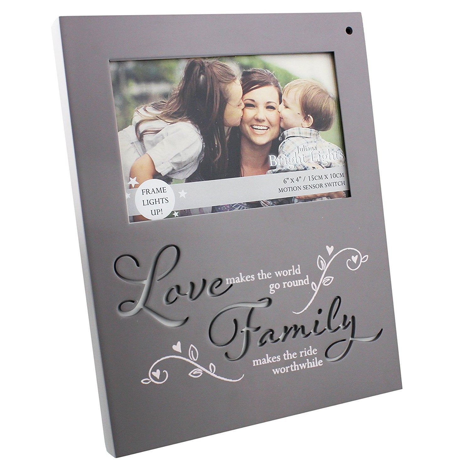Love & Family Light Up Motion Sensor Photo Frame Bright Lights By Juliana Gifts - hanrattycraftsgifts.co.uk