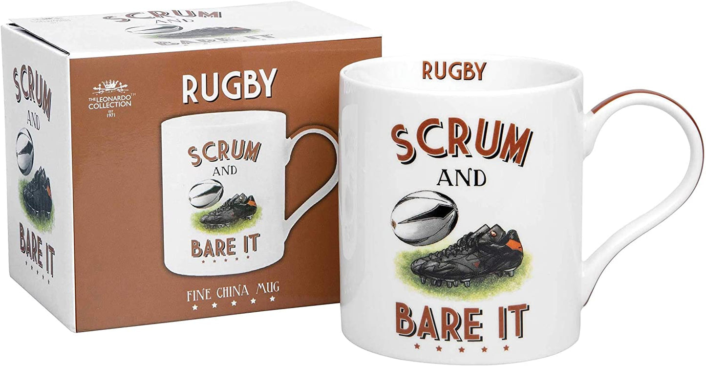 lesser and pavey LP93570 Ceramic Mug, Rugby Motif, 1 Piece, 10ml, Multicolor