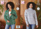 King Cole Super Chunky Knitting Pattern Easy Knit Sweater & Cardigan (5780)