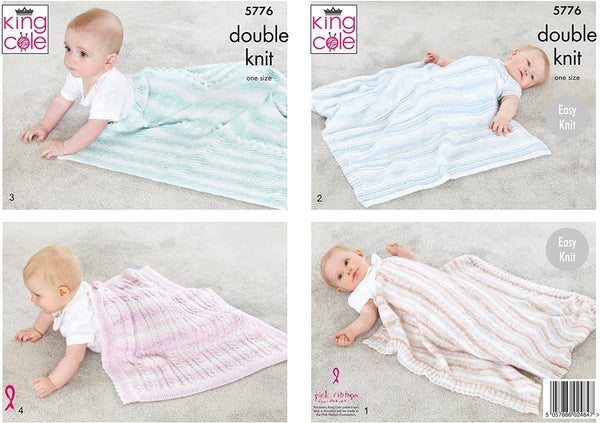 King Cole 5776 Baby DK Knitting Pattern Blanket