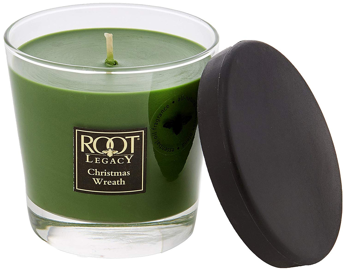Root Candles Small Veriglass Holiday Christmas Wreath Candle, Wax, Dark Olive - hanrattycraftsgifts.co.uk