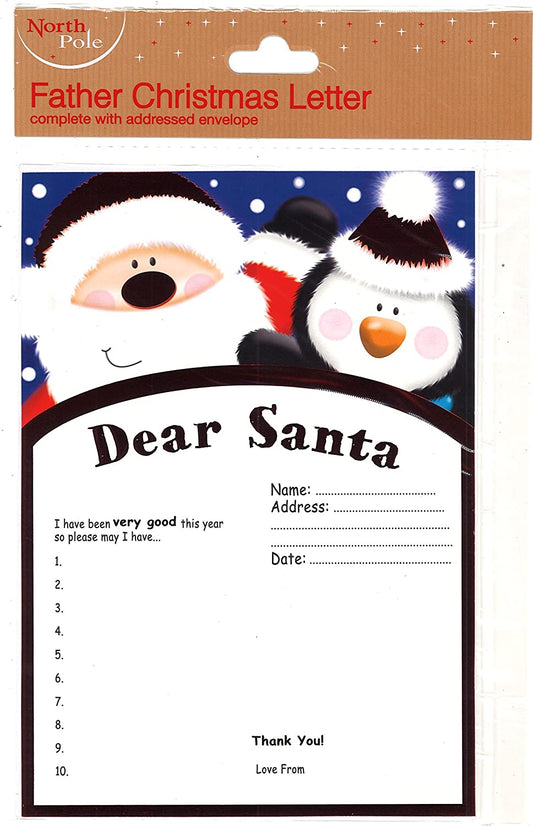To Santa Claus Children's Wishlist with addressed letter envelopes