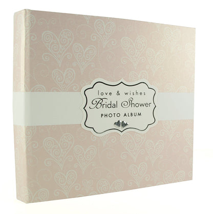 Love & Cherish Pearlised Paperwrap Bridal Shower Photo Album Wedding Gift - hanrattycraftsgifts.co.uk