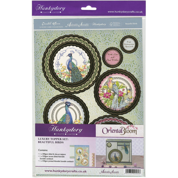 hunkydory a luxury topperset oriental bloom beautifull birds - hanrattycraftsgifts.co.uk