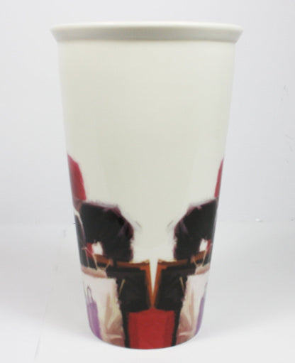 [LP32741] On Sale, Reduced to Clear - 'A Girl's Life' Double Walled Insulation With Silicon Travel Mug, Shopping, Bags etc Design, Make a Great Gift for Mum, Sister, Aunty, Niece, Gran, Keeps Drinks Hot, Ideal For Use On The Move, 6.5 inches/17cm in - hanrattycraftsgifts.co.uk