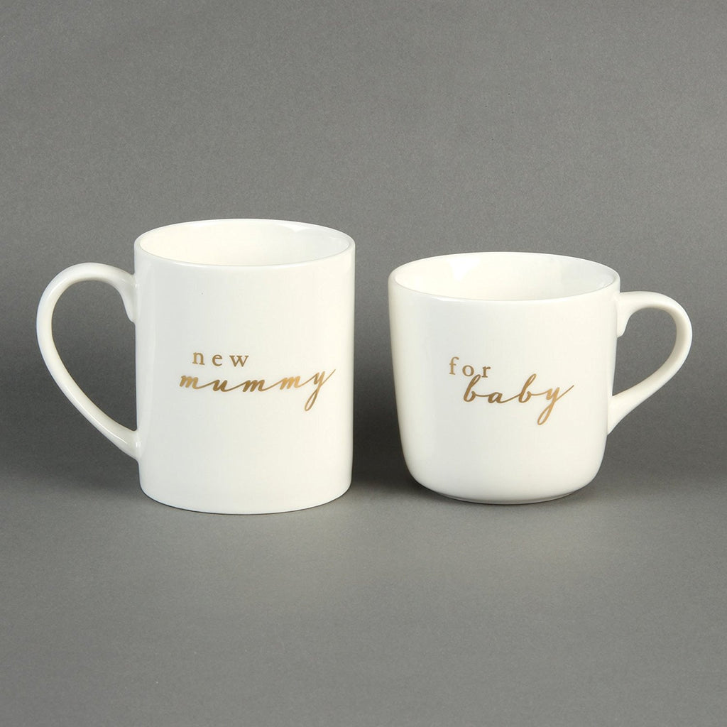 Bambino Gift Set - New Mummy & Baby ~ Two Ceramic Mug Sets - hanrattycraftsgifts.co.uk