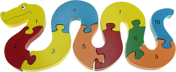 Traditional Wood'n'Fun: Baby/Toodler Wooden Colorful Snake Jigsaw/Puzzle.