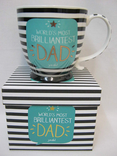 Gift Zone Mug"World's Brilliantest Dad Yeah" GW005 Gift Boxed - hanrattycraftsgifts.co.uk
