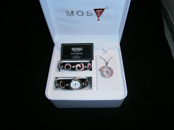 moss t watch necklace bracelit gift set most glam gift set - hanrattycraftsgifts.co.uk