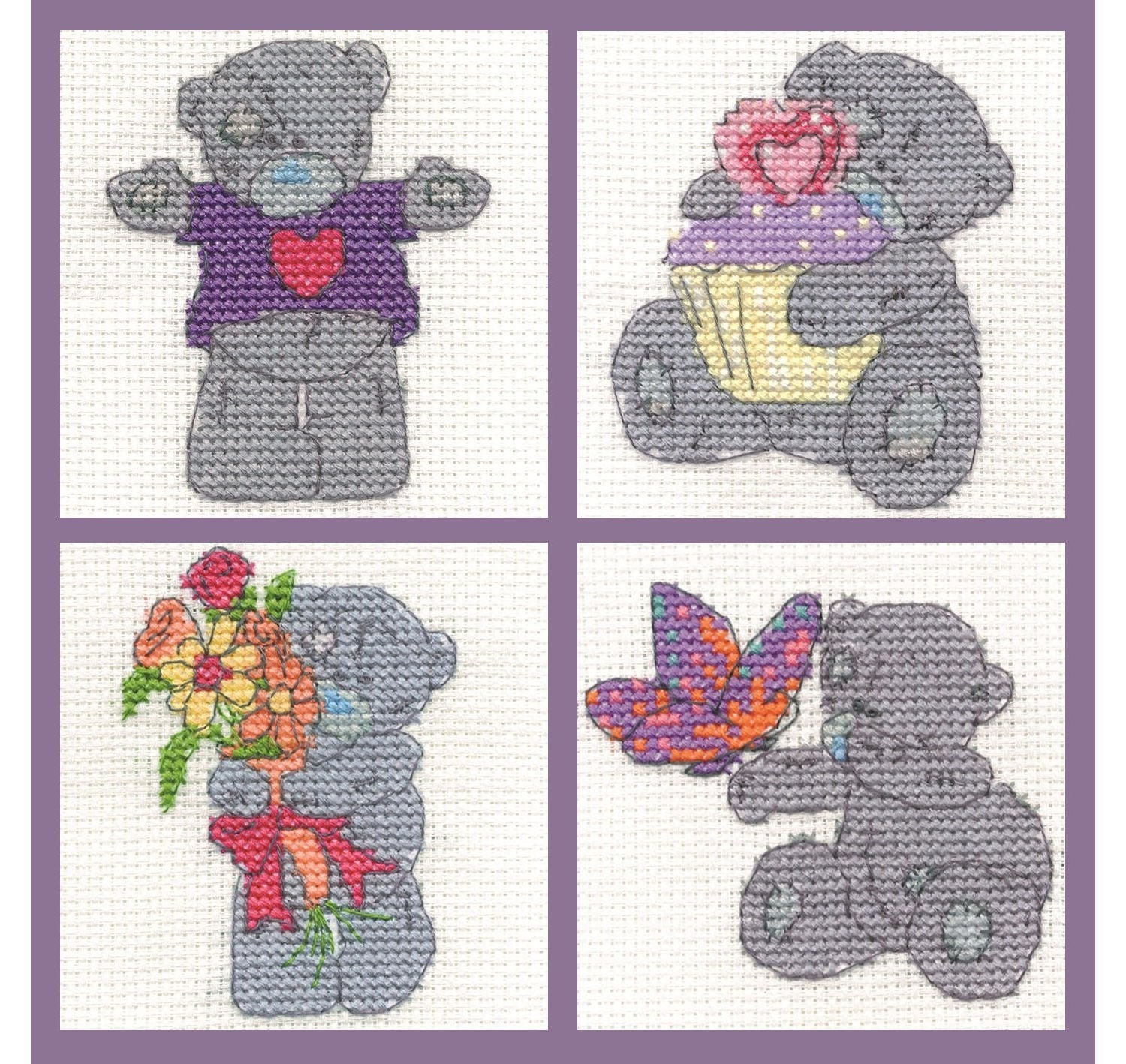DMC Tatty Teddy Mini Kits Set Of 4 (Set B) - hanrattycraftsgifts.co.uk