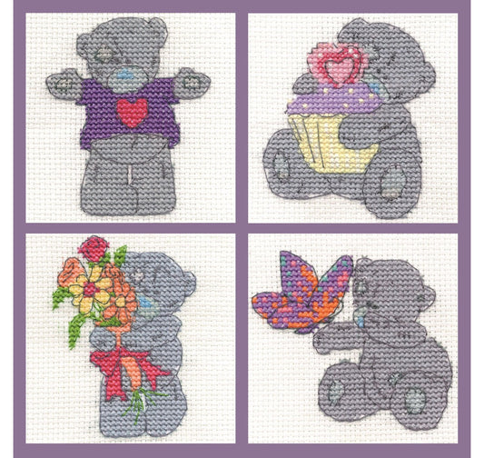 DMC Tatty Teddy Mini Kits Set Of 4 (Set B) - hanrattycraftsgifts.co.uk
