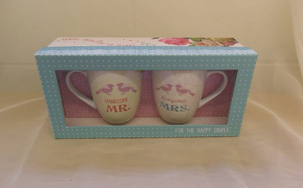 The Wedding Boutique Gift Set - Mr & Mrs Mug Set 59007 - hanrattycraftsgifts.co.uk
