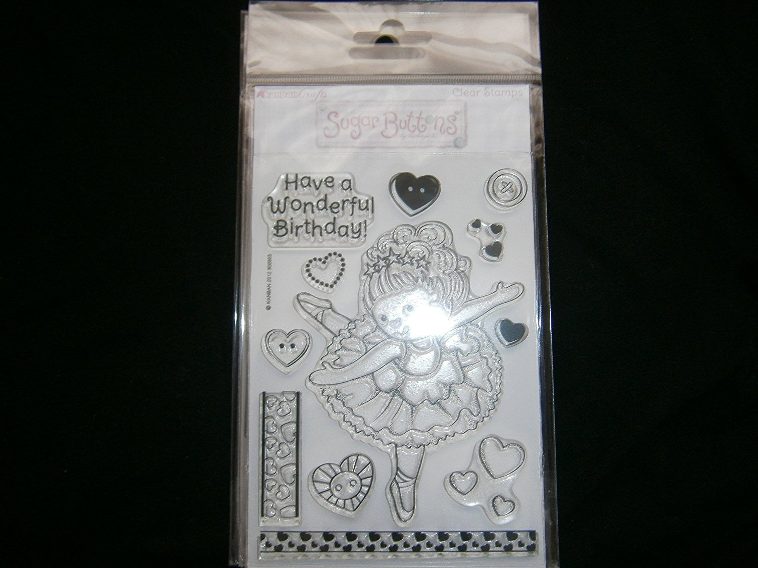 kanban sugar buttons clear stamp have a wonderful birthday - hanrattycraftsgifts.co.uk
