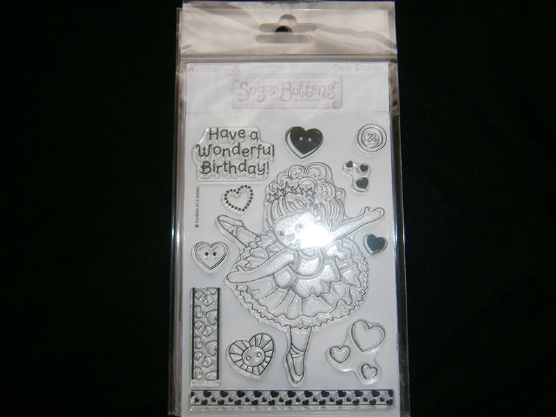 kanban sugar buttons clear stamp have a wonderful birthday - hanrattycraftsgifts.co.uk