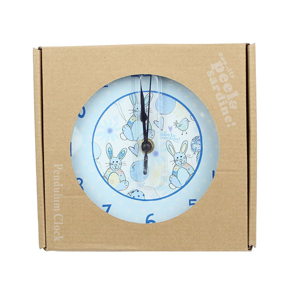 Peel & Sardine "Blue Bunny" Pendulum Clock - hanrattycraftsgifts.co.uk