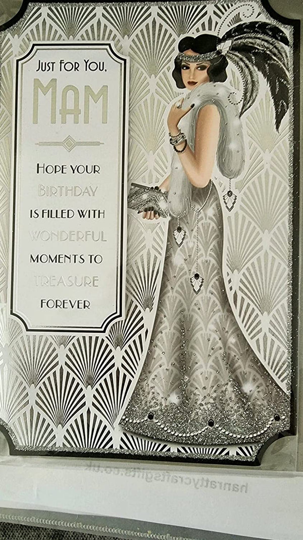 art deco just for you mam birthday card