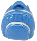 Ceramic Rucksack Money Bank in Blue - hanrattycraftsgifts.co.uk