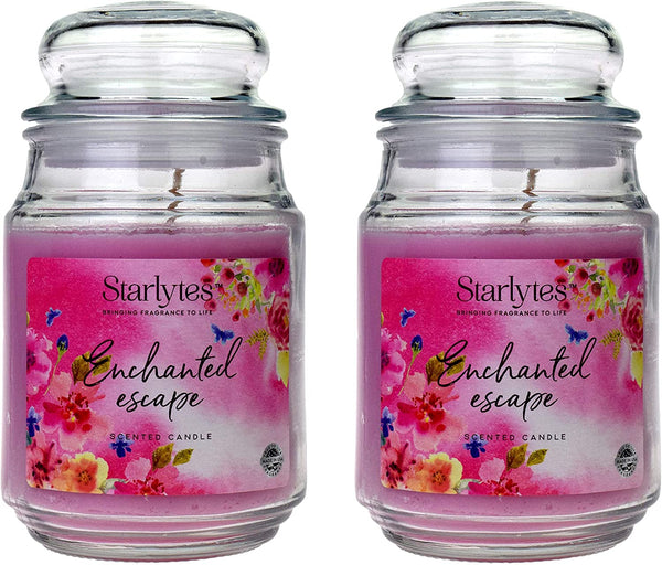 2 Starlytes Enchanted Escape Scented Candle 510g 125hr Burn Time