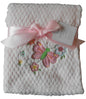 Baby Girls Beautiful Pink Butterfly and Flowers Blanket Wrap 100cm x 75cm approx - hanrattycraftsgifts.co.uk