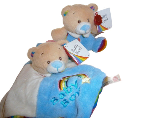 baby keel rainbow rattle & comfort blanket - hanrattycraftsgifts.co.uk