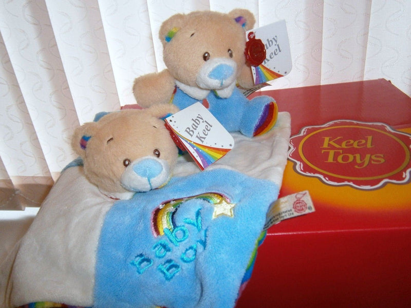 baby keel rainbow rattle & comfort blanket - hanrattycraftsgifts.co.uk