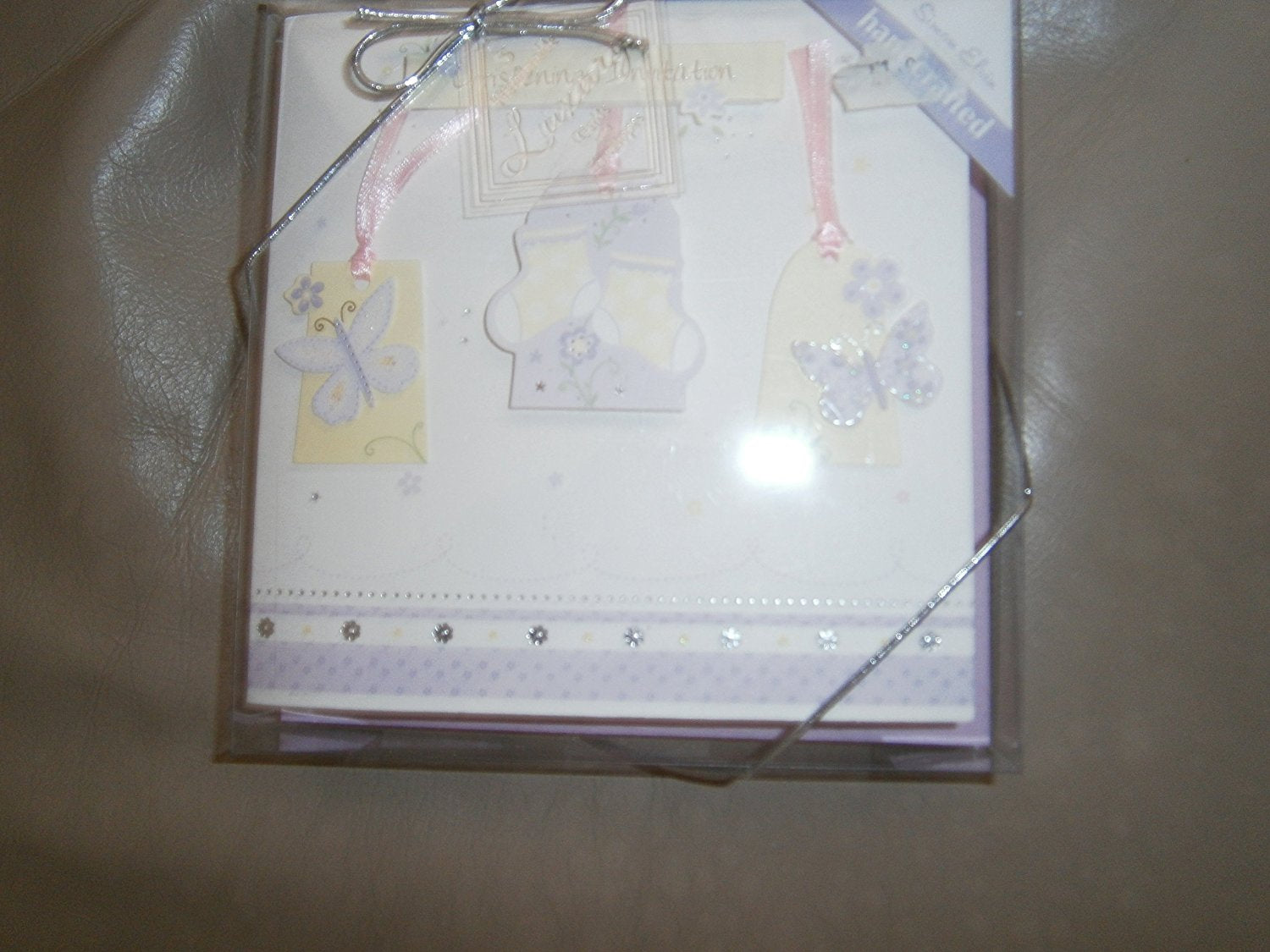 christening invitation hand crafted - hanrattycraftsgifts.co.uk