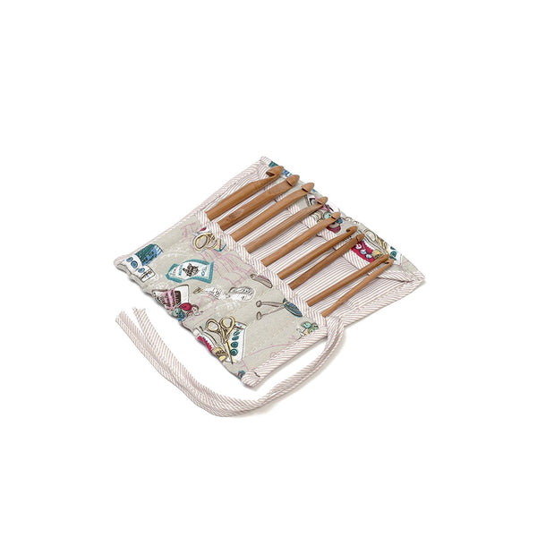 HobbyGift MR4703F/120 |Crochet Hook Roll Tie Case Filled Notions - hanrattycraftsgifts.co.uk