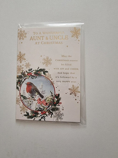 to a wonderful aunt &uncle at Christmas card