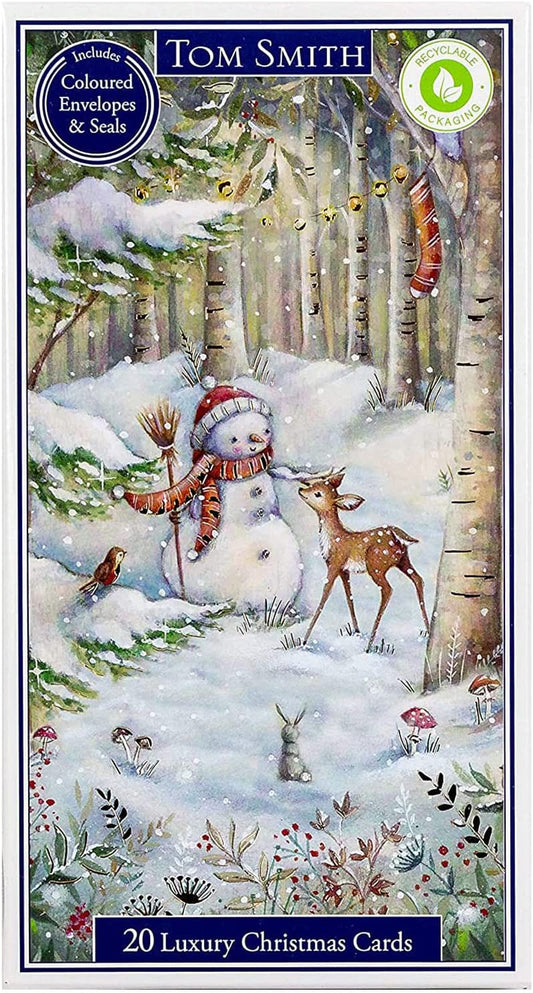 Tom Smith - Christmas Cards | Card set in box | Designed in the UK | Greeting Cards for Friends & Family - Snowman