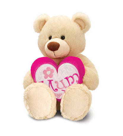 Mothers Day Rufus Bear with Heart 35cm SM4195 - hanrattycraftsgifts.co.uk