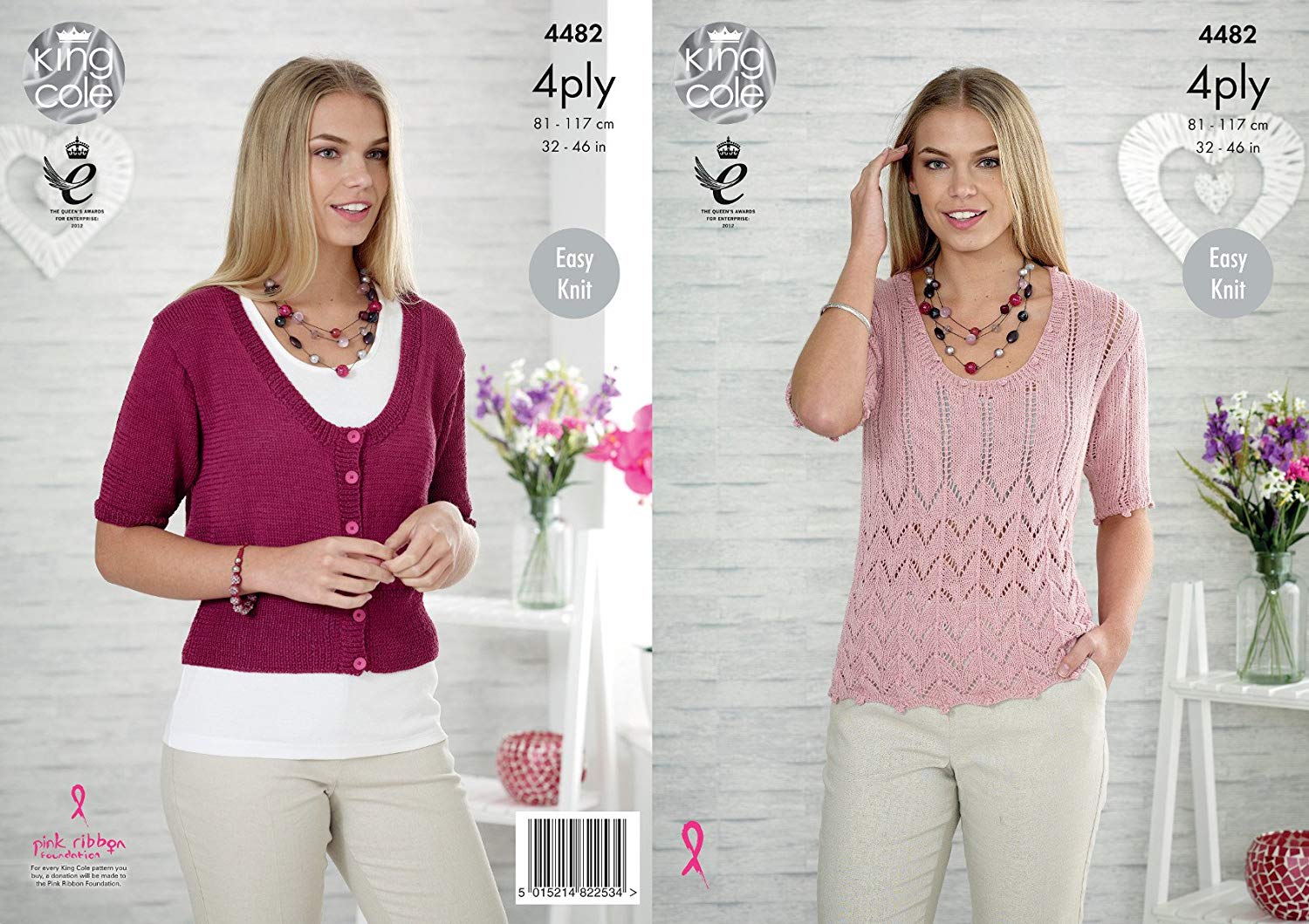 King Cole 4482 Knitting Pattern Ladies Top and Cardigan in Bamboo Cotton 4ply - hanrattycraftsgifts.co.uk