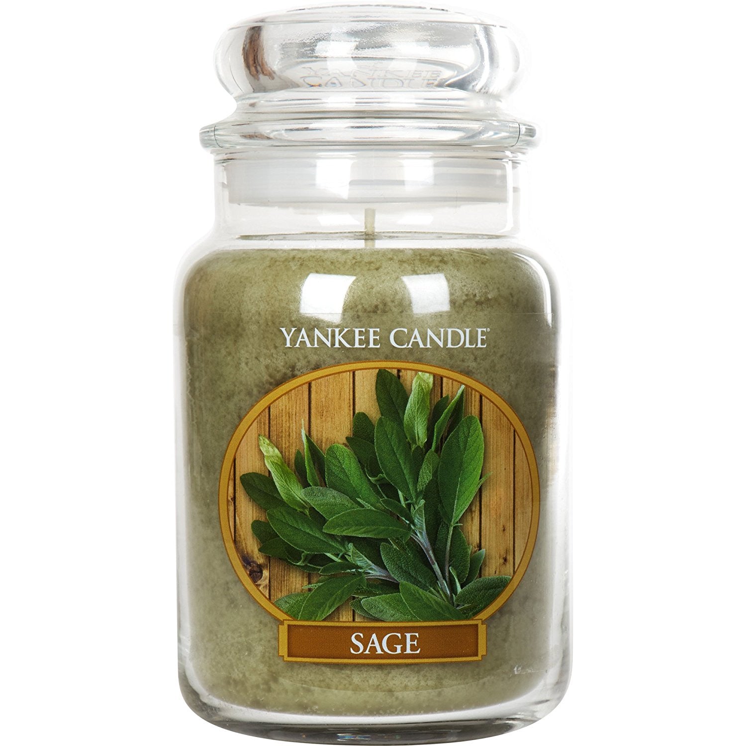 Large Yankee Candle - Sage Scent - Glass Jar - hanrattycraftsgifts.co.uk