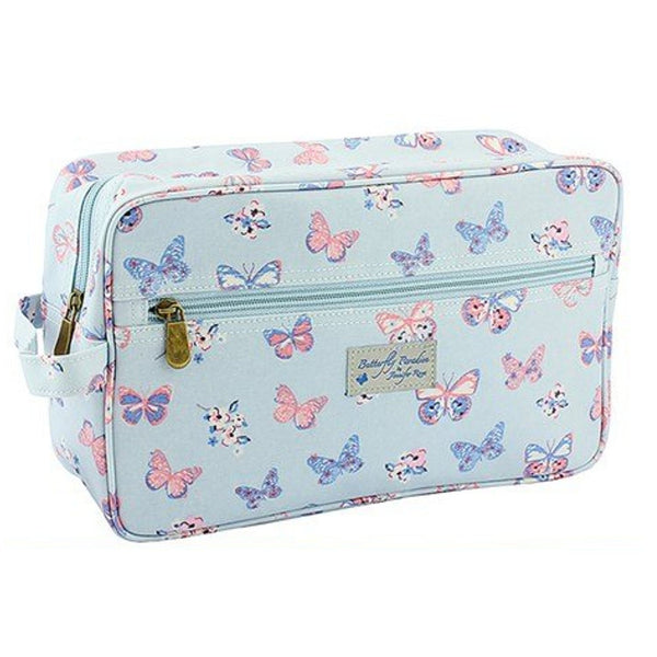 Lesser and Pavey Jennifer Rose Wipe Clean Laminated Canvas Butterfly Paradise Large Wash Bag Cosmetics Bag Toiletry Bag - hanrattycraftsgifts.co.uk