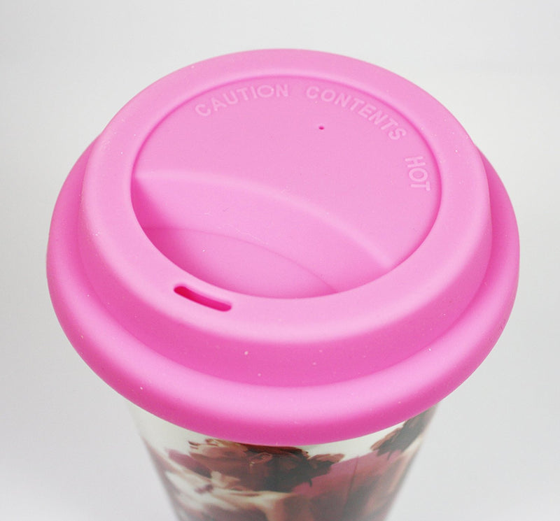 [LP32741] On Sale, Reduced to Clear - 'A Girl's Life' Double Walled Insulation With Silicon Travel Mug, Shopping, Bags etc Design, Make a Great Gift for Mum, Sister, Aunty, Niece, Gran, Keeps Drinks Hot, Ideal For Use On The Move, 6.5 inches/17cm in - hanrattycraftsgifts.co.uk