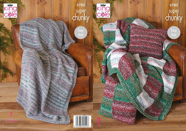King Cole 5782 - Super chunky bed blanket for knitting, for bed and pillow