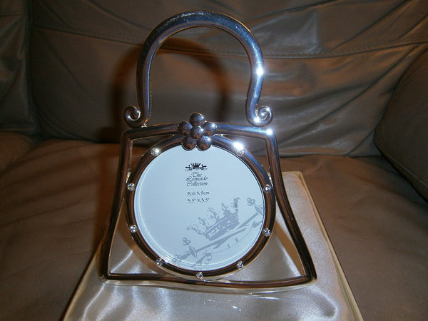 the leonardo collection 3.5x3.5ichs silver plated handbag photo frame - hanrattycraftsgifts.co.uk