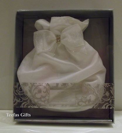 White Matt Satin Wedding Bridal Bag - White Matt Satin Holy Communion Dolly Bag. - hanrattycraftsgifts.co.uk