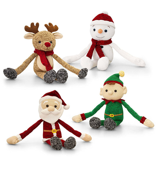 Keel Christmas Knitted Dangle Friends 20cm - hanrattycraftsgifts.co.uk