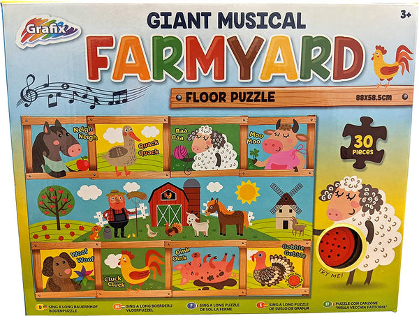 Grafix Giant Musical Farmyard Floor Puzzle Kids Old MacDonald Sing Along Jigsaw