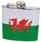 5oz Stainless Steel Hip Flask - Welsh Flag - hanrattycraftsgifts.co.uk