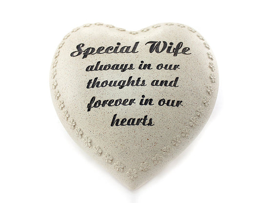 Lesser and Pavey 18cm in Loving Memory Heart Ornament for Wife, Multi-Colour - hanrattycraftsgifts.co.uk