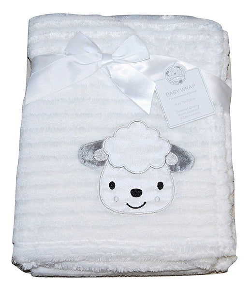 Baby Girl Boy Unisex Soft Fleece Wrap Blanket Pram Cot Crib Moses Basket White - hanrattycraftsgifts.co.uk