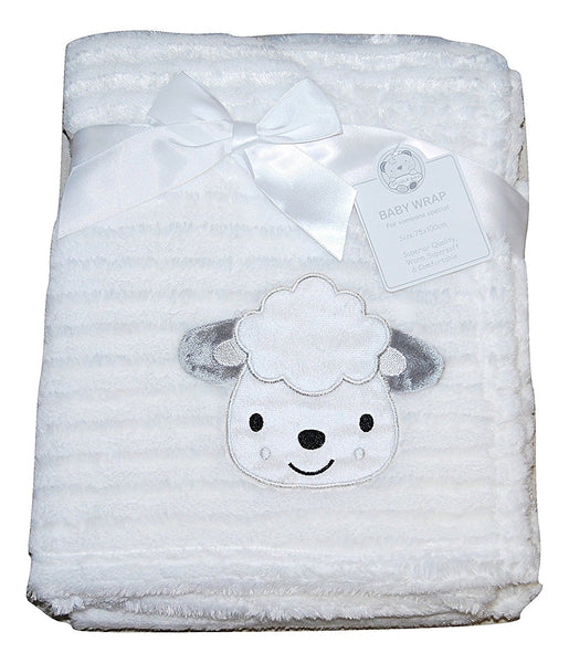 Baby Girl Boy Unisex Soft Fleece Wrap Blanket Pram Cot Crib Moses Basket Sheep - hanrattycraftsgifts.co.uk