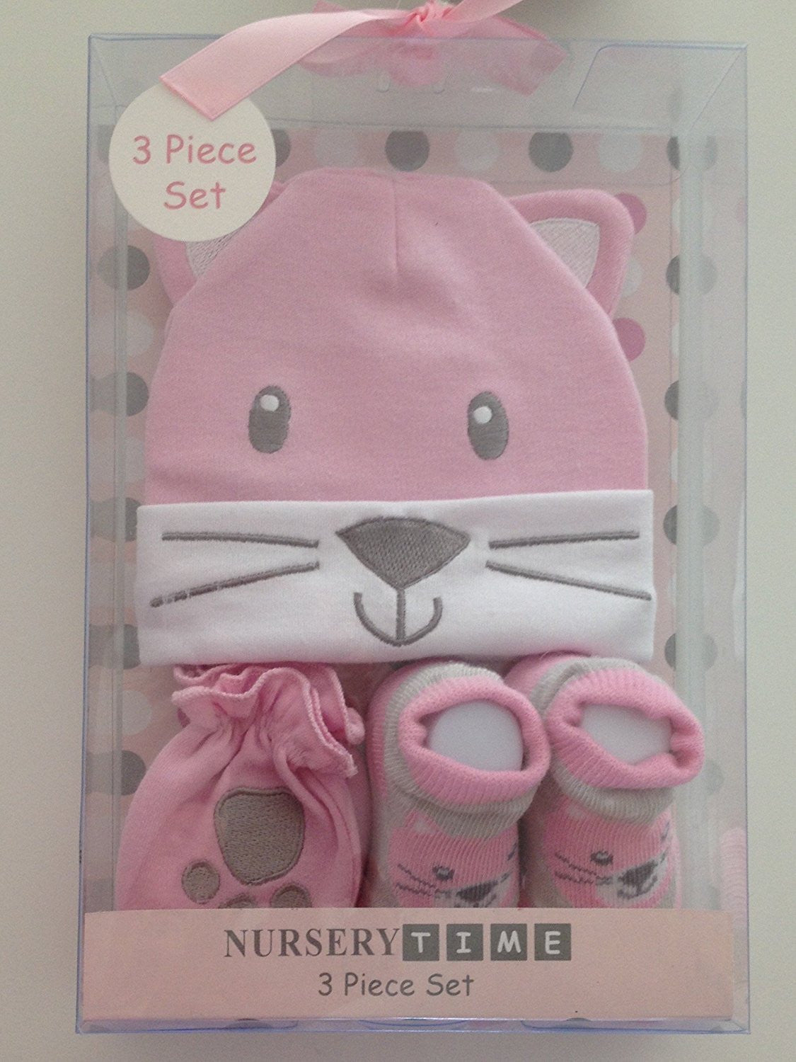 Very Cute Set for Baby - 0 to 6 months Hat, Mittens and Booties Blue Or Pink - hanrattycraftsgifts.co.uk