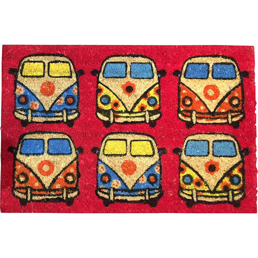 VW Campervan Rectangular Doormat Red - hanrattycraftsgifts.co.uk